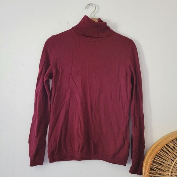 Pendleton Woollen Mills 100% Merino Wool Burgundy Turtleneck Soft M - Picture 1 of 7